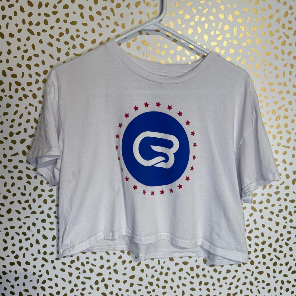 Cyclebar White V-Neck Tee